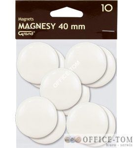 Magnesy średnica 40 mm biały 10 szt. Grand