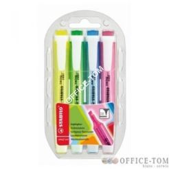 Zakreślacz STABILO swing cool, fluorescencyjny, zestaw 4 szt. w etui