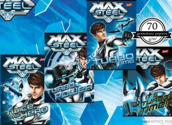 Zeszyt okładka laminowana A5, 16k., linia dwukolorowa, MAX STEEL ST.MAJEWSKI