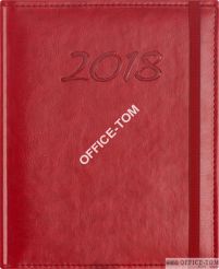 Kalendarz książkowy A5 PLUS ok.21-U3 czerwony z gumką Telegraph