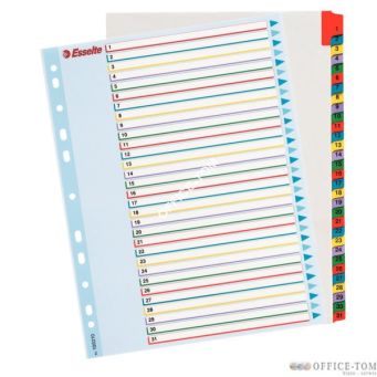 Przekładki karton. Mylar A4 Maxi z lamin. kartą do wielokrotnego opisywania, 1-31 ESSELTE