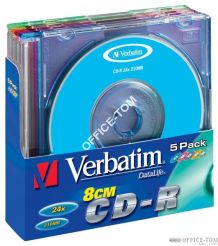 Płyta VERBATIM mini CD-R  slim jewel case  210MB  24x  Colour  DataLife