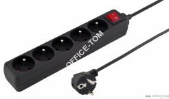 Listwa zasilająca TITANUM 5 GNIAZD przepięciowa z uziemieniem WŁ 3M czarna
