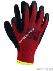Rękawice powlekane RTELA czerwono-czarne rozmiar 8 Reis