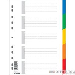 Przekładki karton  5 kartek z lamin. inexami DOX A4 KOLOROWE