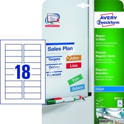 Magnetyczne znaki samoprzylegające AVERY ZWECKFORM  A4, 5 ark./op., 78 x 28 mm, białe