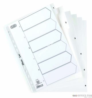 Przekładki PP A4 6P. Num.1-6