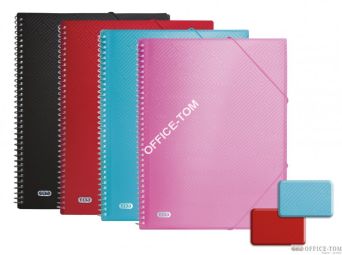 Album ofertowy ELBA URBAN 20 koszulek, A4, plastikowa spirala, na gumki przezroczysty niebieski