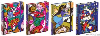 Notatnik ekskluzywny NARCISSUS 80k. Colorful Cats 12x17 4 wzory