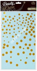 Obrus foliowy B&C złote groszki, turkusowy, 137x183 cm, GoDan