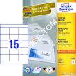 Etykiety uniwersalne Avery Zweckform 70 x 50,8 Biały 1500szt 100 arkuszy papierowe - 2