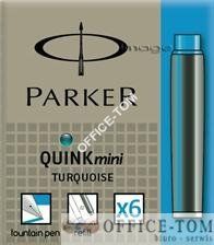 Naboje PARKER atramnetowe Mini (6 Szt.) Turkusowy