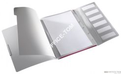 Teczka segregująca Leitz Style 6 przegródek, 200 kartek Rubinowa czerwień