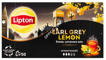 Lipton Earl Grey Lemon Herbata czarna 100g (50 torebek)