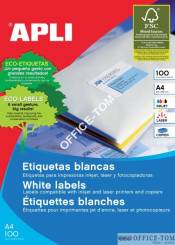 Etykiety APLI  uniwersalne 105,0x35,0 (AP1287) białe 100ark 1600szt