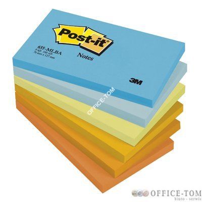 Bloczki samoprzylepne 3M POST-IT® 655TFEN 127x76 Paleta energetyczna 600k