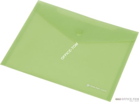 Teczka kopertowa z napą PP FOCUS A7 przezroczysta zielona Panta Plast
