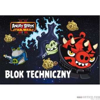 Blok techniczny z kolorowymi kartkami A4, 10k ANGRY BIRDS & STAR WARS II