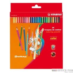Kredki szkolne STABILO color, zestaw 24 szt. w pudełku kartonowym \"Swan\"
