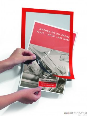 Ramka MAGAFRAME A4 - samoprzylepna magnetyczna , czerwona Durable