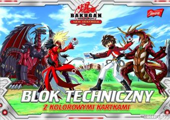 Blok techniczny z kolorowymi kartkami A4, 10k. BAKUGAN