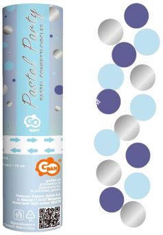 Konfetti pneumatyczne Kółeczka (niebieskie, granatowe, srebrne) 15 cm, Godan