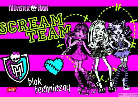Blok techniczny A4, 10k. MONSTER HIGH