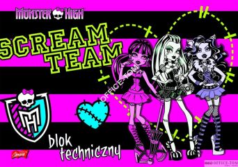 Blok techniczny A4, 10k. MONSTER HIGH