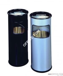 Kosz na śmieci 17l DURABLE metalowy, okrągły, z popielnicą, kolor srebrny