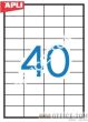 Etykiety APLI  uniwersalne 52,5x29,7 (AP1286) białe perforacja 100ark 4000szt - 3