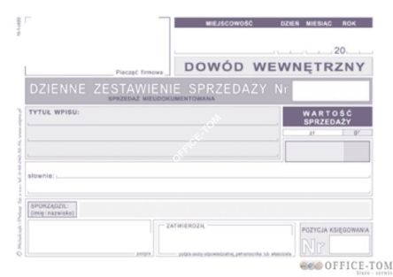 Dzienne zest.sprzedaży księgowo nieudokumentowanej, A-6 MICHALCZYK & PROKOP
