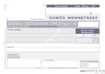 Dzienne zest.sprzedaży księgowo nieudokumentowanej, A-6 MICHALCZYK & PROKOP