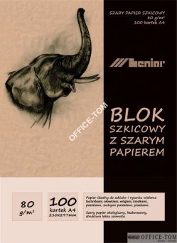 Szkicownik Szary papier A4 100ark 80g/m2 LENIAR