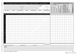 Roczna karta ewidencji obecności w pracy MICHALCZYK I PROKOP A5 50 kart
