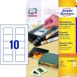 Etykiety AVERY ZWECKFORM na dyskietki A4, 25 ark./op., 70 x 50,8 mm, białe, usuwalne