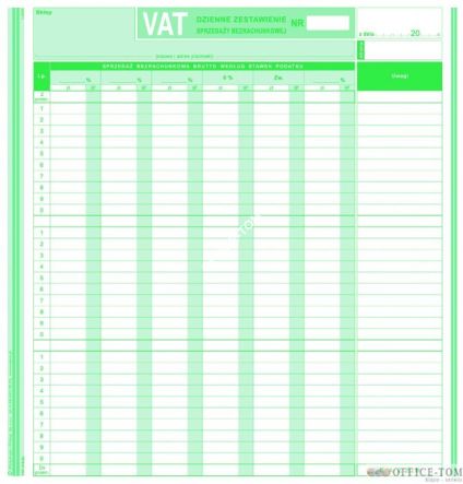 VAT - Kontrolka Sprzedaży MICHALCZYK I PROKOP 3/4 A4 40 kartek