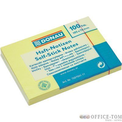 Bloczki samoprzylepne DONAU  105x76 Żółty 100k