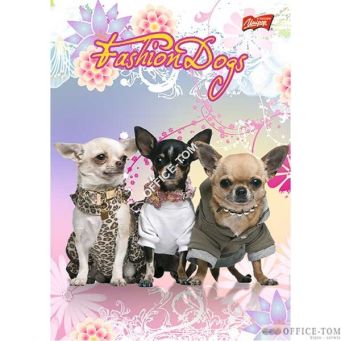 Zeszyt okładka laminowana A5, 16k., krata Fashion Dogs ST.MAJEWSKI