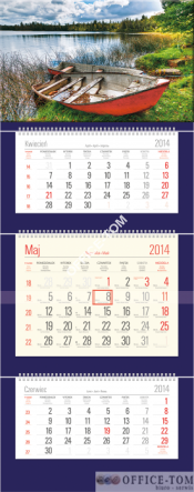 Kalendarz trójdzielny z główką-granatowy T3 TATRY  Telegraph