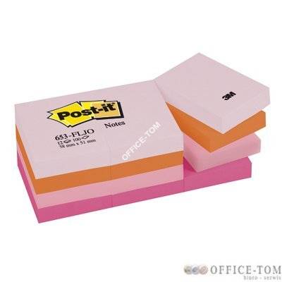 Bloczki samoprzylepne 3M POST-IT® 653FLJO 38x51 Paleta radosna 1200k