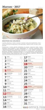 Kalendarz ścienny 2017 Slim Kulinarny N541-17 HELMA