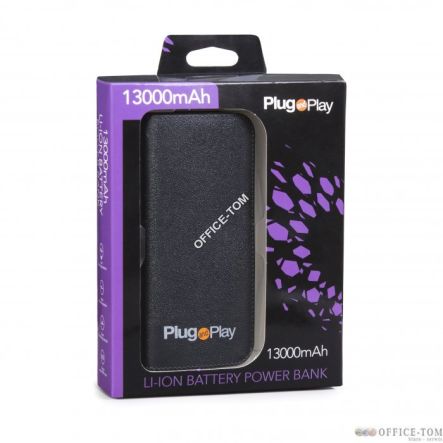 Power Bank PLUG & PLAY 13000MA 2xUSB czarny