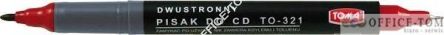 Pisaki do CD, 2-stronne, końcówki cienkie 0,5 i 0,8mm CZERWONY TOMA