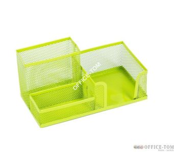 Przybornik na biurko siatka 205x103x98mm limonka LEVIATAN 009989