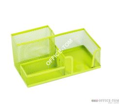 Przybornik na biurko siatka 205x103x98mm limonka LEVIATAN 009989