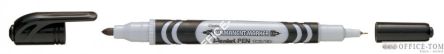Marker / foliopis z dwiema końcówkami PENTEL, idealny do opisywania płyt CD / DVD Czarny