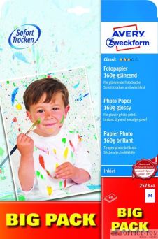 Papier Fotograficzny wysokobłyszczący, powlekany 160g Avery Zweckform A4 50 arkuszy