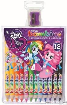 Kredki BAMBINO w opr.drew. 12 kol. z nadrukiem + temperówka EQUESTRIA GIRLS St.Majewski