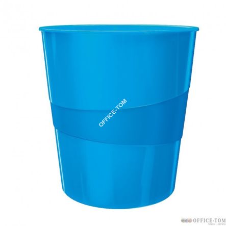 Kosz na śmieci 15L Leitz WOW, niebieski metalik
