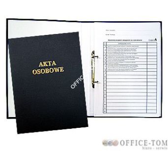 Teczka akt osobowych WARTA z zamkiem czarna zadruk.